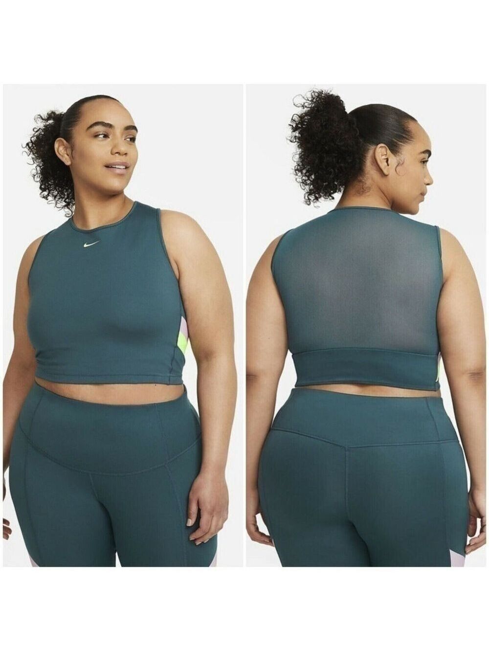 Nike Teal Cropped Training Tank Mesh Size 3X - Picture 14 of 15